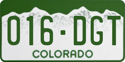 CO license plate 016DGT
