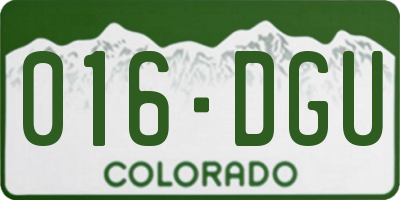 CO license plate 016DGU