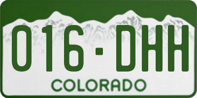 CO license plate 016DHH