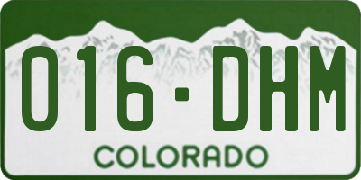 CO license plate 016DHM
