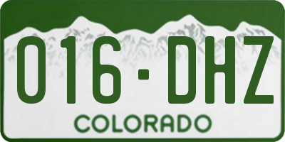CO license plate 016DHZ