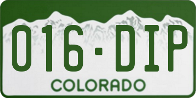 CO license plate 016DIP
