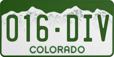 CO license plate 016DIV