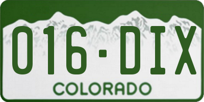 CO license plate 016DIX