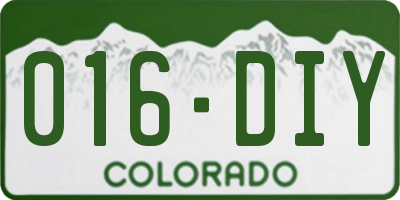 CO license plate 016DIY