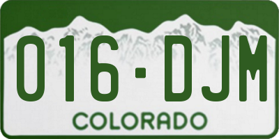 CO license plate 016DJM