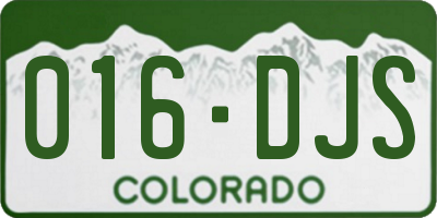 CO license plate 016DJS
