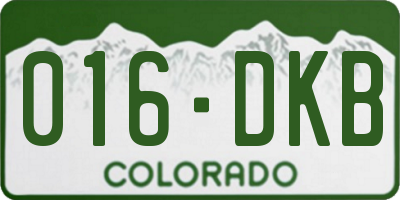 CO license plate 016DKB