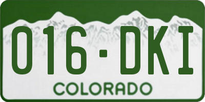 CO license plate 016DKI
