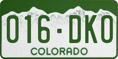 CO license plate 016DKO