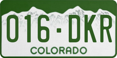 CO license plate 016DKR