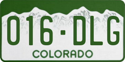 CO license plate 016DLG