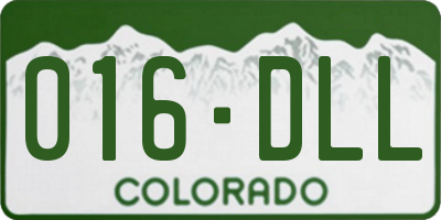 CO license plate 016DLL