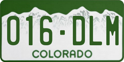 CO license plate 016DLM