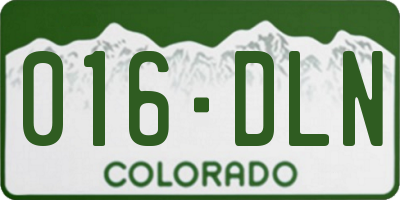 CO license plate 016DLN
