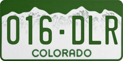 CO license plate 016DLR