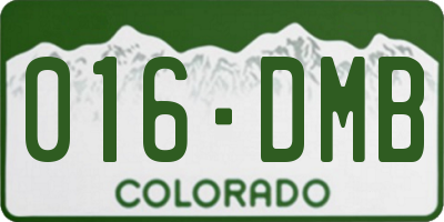 CO license plate 016DMB