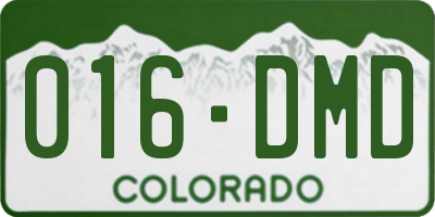 CO license plate 016DMD