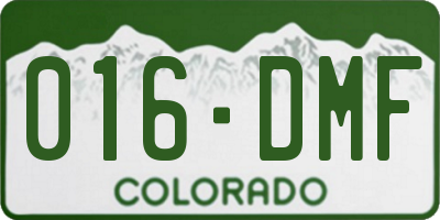 CO license plate 016DMF