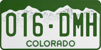 CO license plate 016DMH