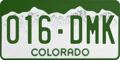 CO license plate 016DMK