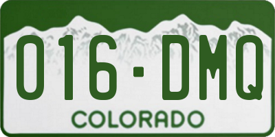 CO license plate 016DMQ