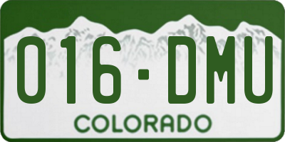 CO license plate 016DMU
