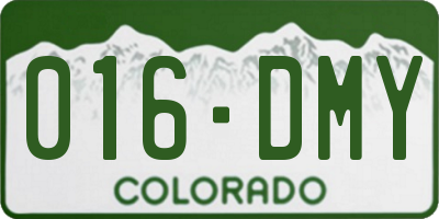 CO license plate 016DMY