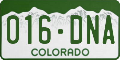 CO license plate 016DNA