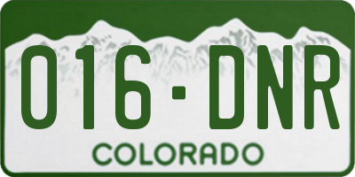CO license plate 016DNR