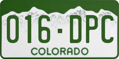 CO license plate 016DPC