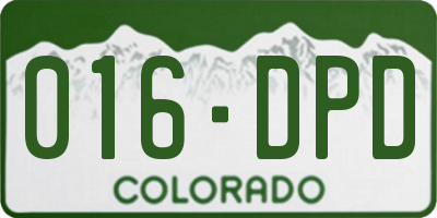 CO license plate 016DPD