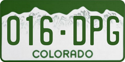 CO license plate 016DPG