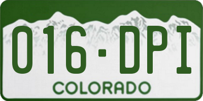 CO license plate 016DPI