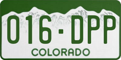 CO license plate 016DPP
