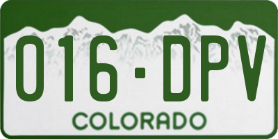 CO license plate 016DPV