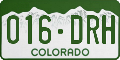CO license plate 016DRH