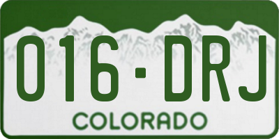 CO license plate 016DRJ