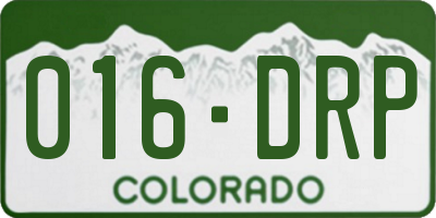 CO license plate 016DRP
