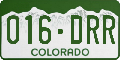 CO license plate 016DRR