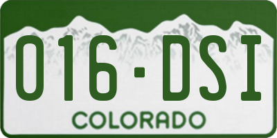 CO license plate 016DSI