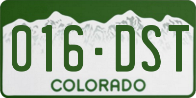 CO license plate 016DST