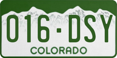 CO license plate 016DSY
