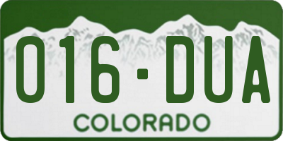 CO license plate 016DUA