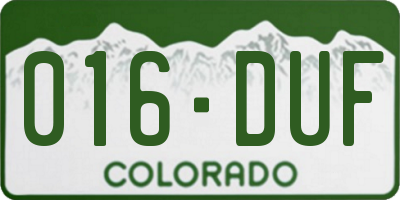 CO license plate 016DUF