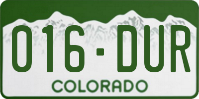 CO license plate 016DUR