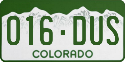 CO license plate 016DUS