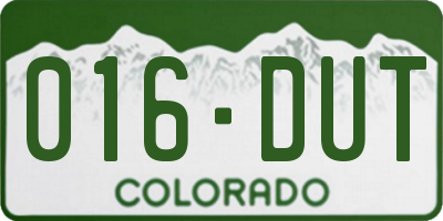 CO license plate 016DUT