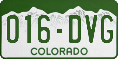 CO license plate 016DVG