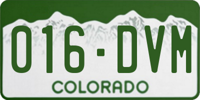 CO license plate 016DVM